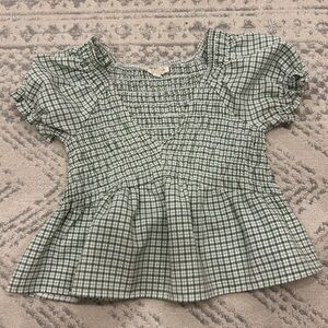 Green crop top ribbed